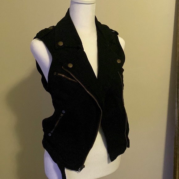 Current/Elliott Moto Vest Black Size 2 - Picture 1 of 6